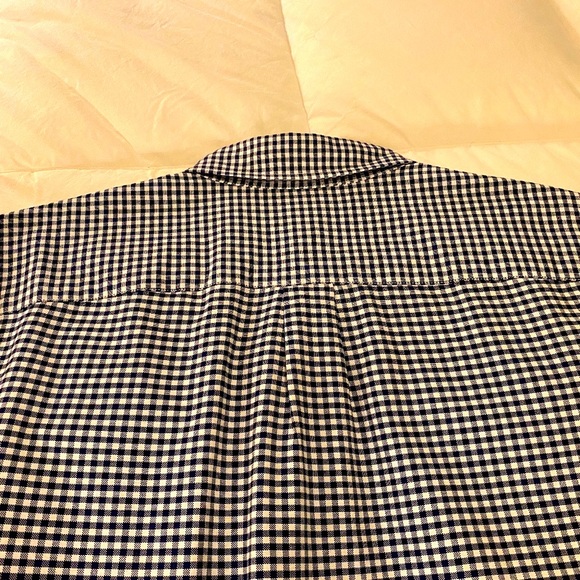 Men's GAP Navy Checkered Button Down Shirt - Picture 8 of 16